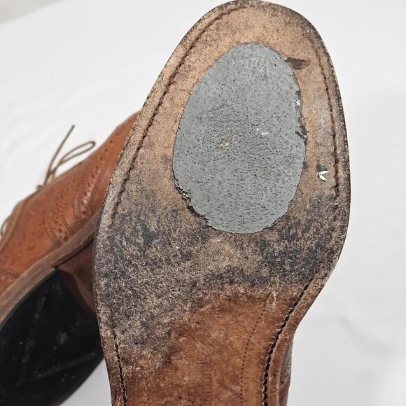 Allen Edmonds McTavish Dress Shoes Brown Wingtip Leather Oxford Mens Size 10.5 D